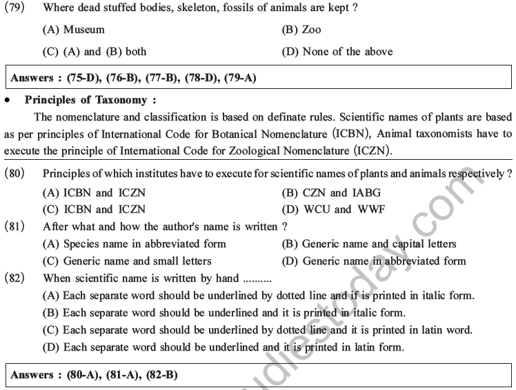 NEET Biology Classification Of Living Organisms MCQs Set B, Multiple ...